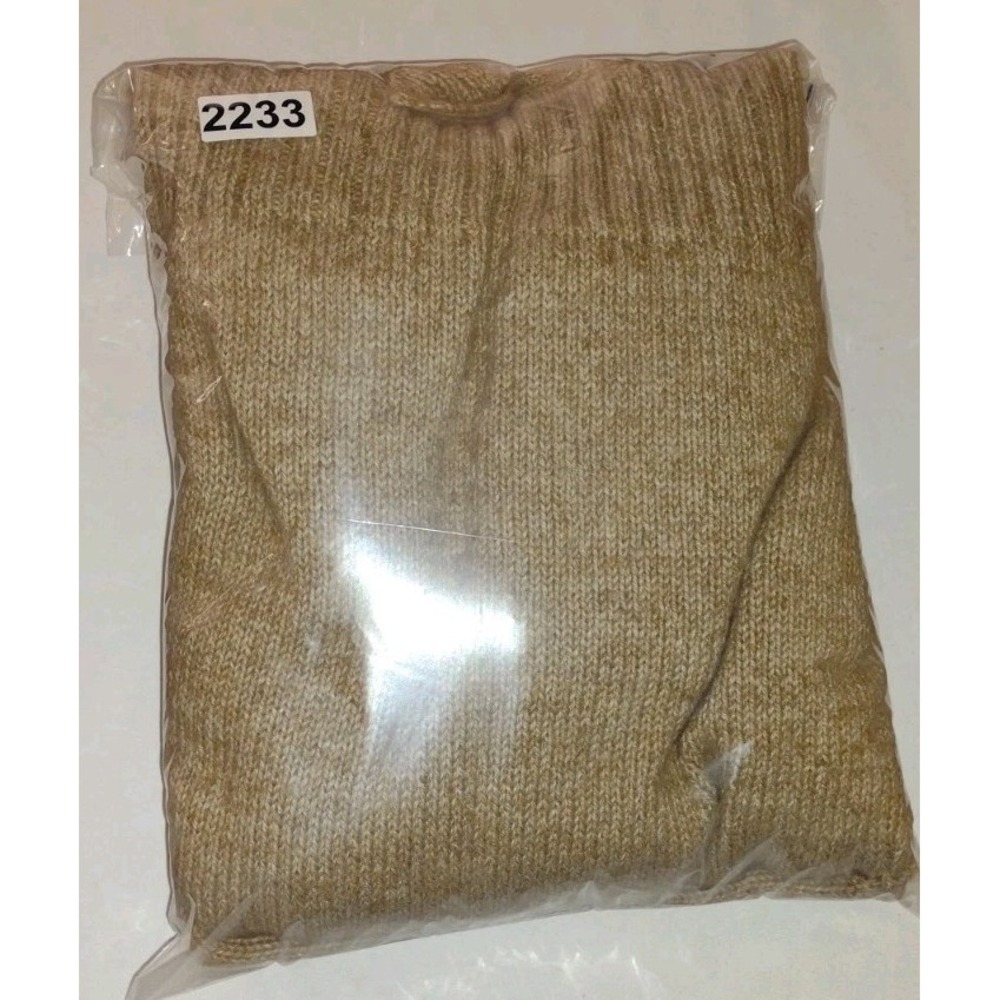 Ak Anne Klein Wool Blend Cardigan Women's LG Camel Knit Sweater Chunky Belted - Picture 5 of 11